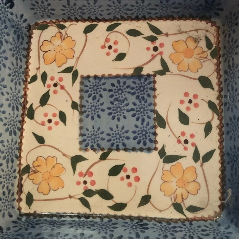Temptations Heritage 1.5 Qt Casserole Blue Floral Kitchen To Table Decor